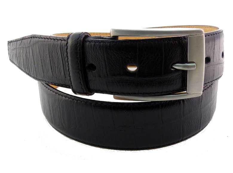 Cintura in vitello stampato - nero - mm35